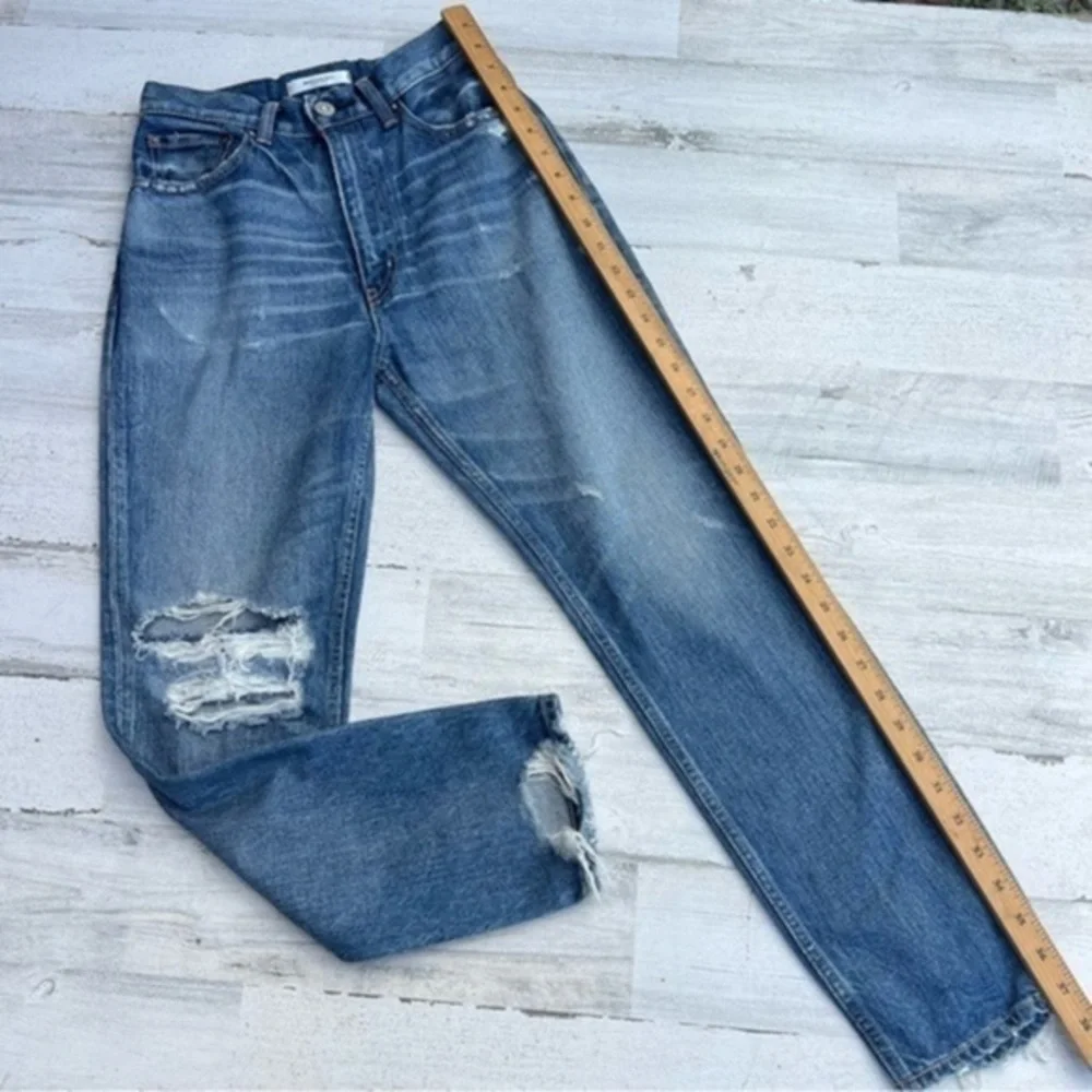 $360 MOUSSY Vintage Denim MV LATROBE Distressed Blue Jeans 25‎ Made In Japan